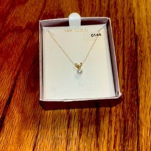 14k gold baby pearl necklace